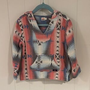 Faherty Kids Hooded Aztec Hooded Poncho Size 4.
